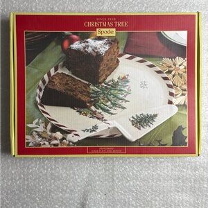 Spode Christmas Tree Peppermint Cake Plate and Server set.